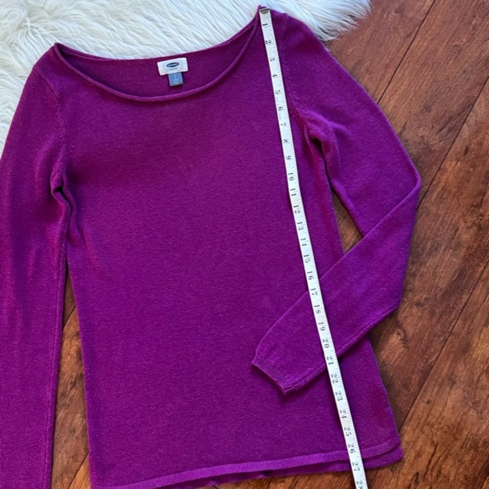 Old Navy Fuschia Flat Knit Sweater-Size Small TALL - Picture 5 of 6
